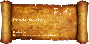 Preda Adrián névjegykártya